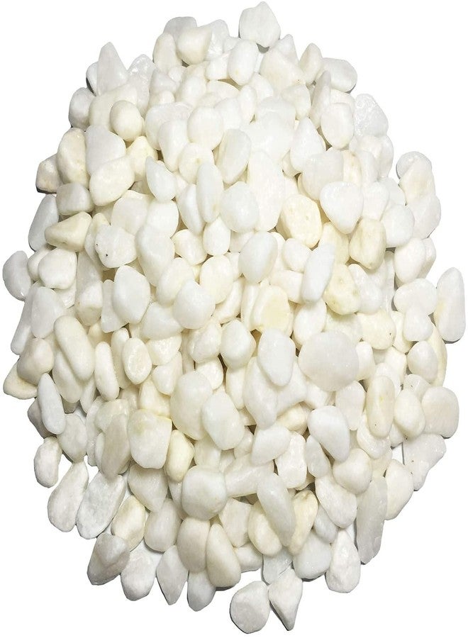 Power Stone White Pebbles Decorative Ornamental River Rocks Tumbled Stones for Landscaping Home Decor Crafts Garden (White, 4 Kg) - Image 1
